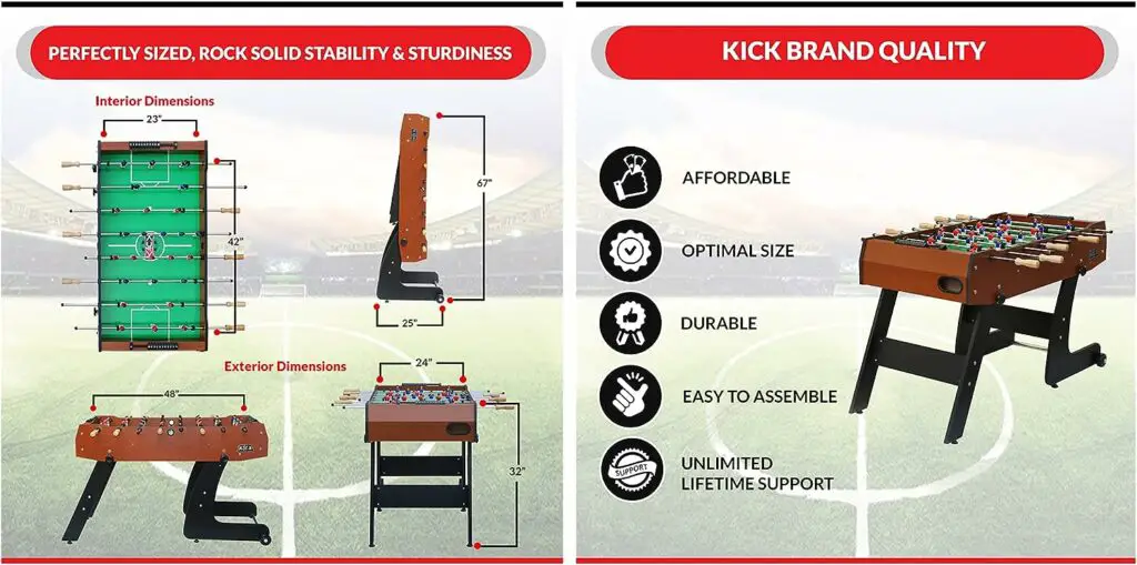 KICK Monarch 48 in Folding Foosball Table